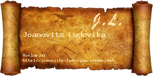 Joanovits Ludovika névjegykártya